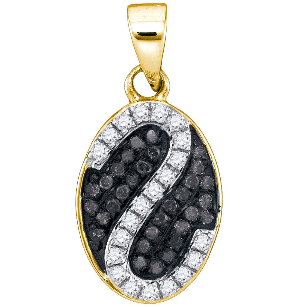 1-4CTW-Diamond MICRO-PAVE BLACK PENDANT