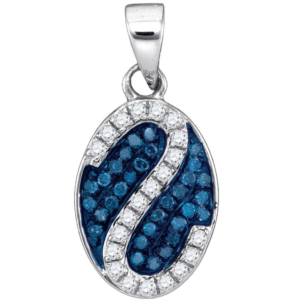 1-4CTW-Diamond MICRO-PAVE BLUE PENDANT