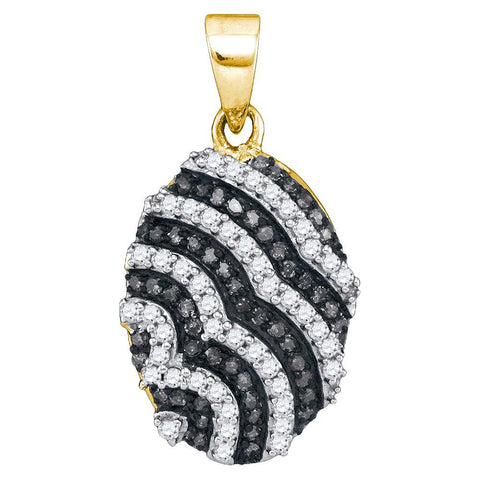 1-3CTW-Diamond MICRO-PAVE BLACK PENDANT