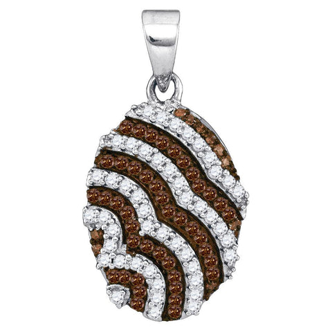 1-3CTW-Diamond MICRO-PAVE BROWN PENDANT