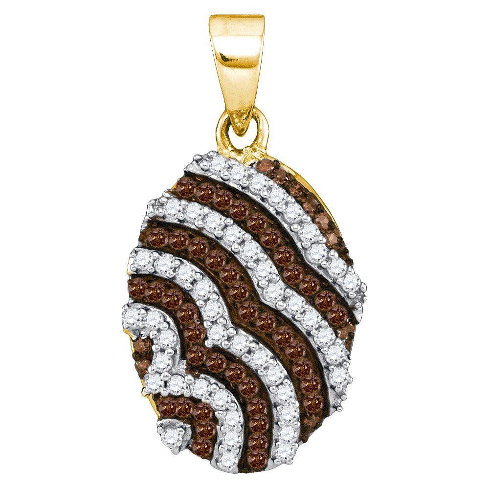 1-3CTW-Diamond MICRO-PAVE BROWN PENDANT