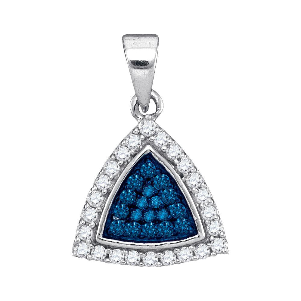 1-3CTW-Diamond BLUE MICRO-PAVE PENDANT