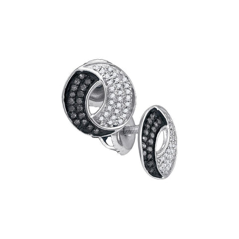 1-5CTW-Diamond MICRO-PAVE BLACK EARRING