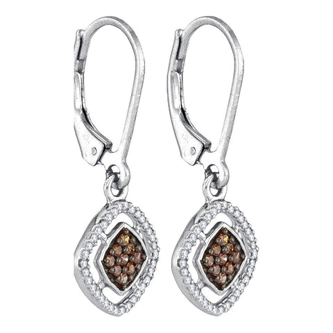 1-3CTW-Diamond MICRO-PAVE BROWN EARRING