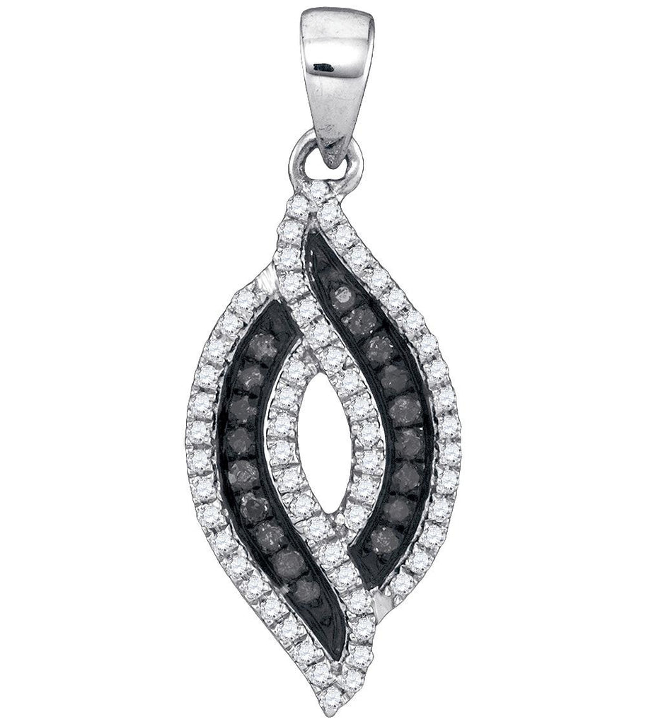 1-3CTW-Diamond MICRO-PAVE BLACK PENDANT