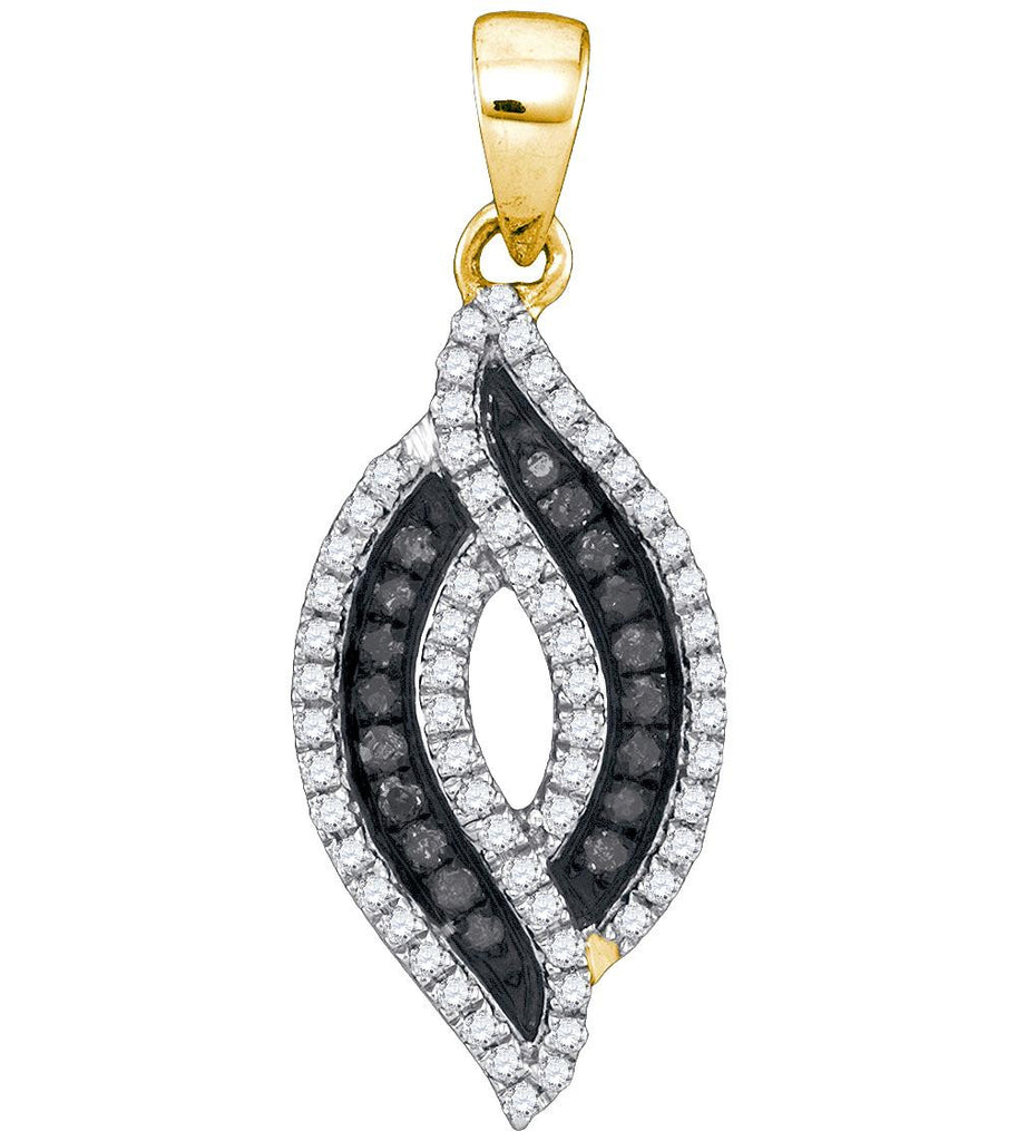 1-3CTW-Diamond MICRO-PAVE BLACK PENDANT