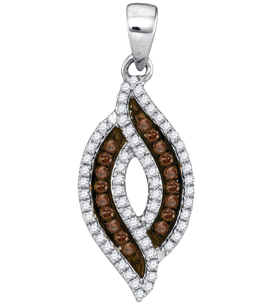 1-3CTW-Diamond MICRO-PAVE BROWN PENDANT