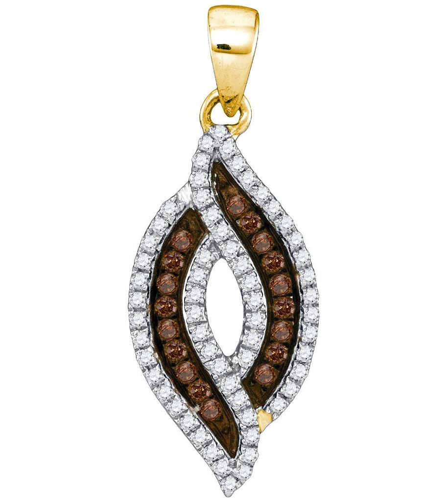 1-3CTW-Diamond MICRO-PAVE BROWN PENDANT