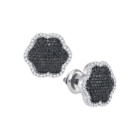 1-2CTW-Diamond MICRO-PAVE BLACK EARRING