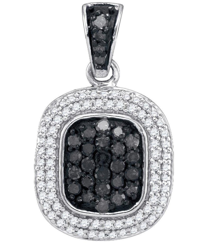 1-2CTW-Diamond BLACK MICRO-PAVE PENDANT