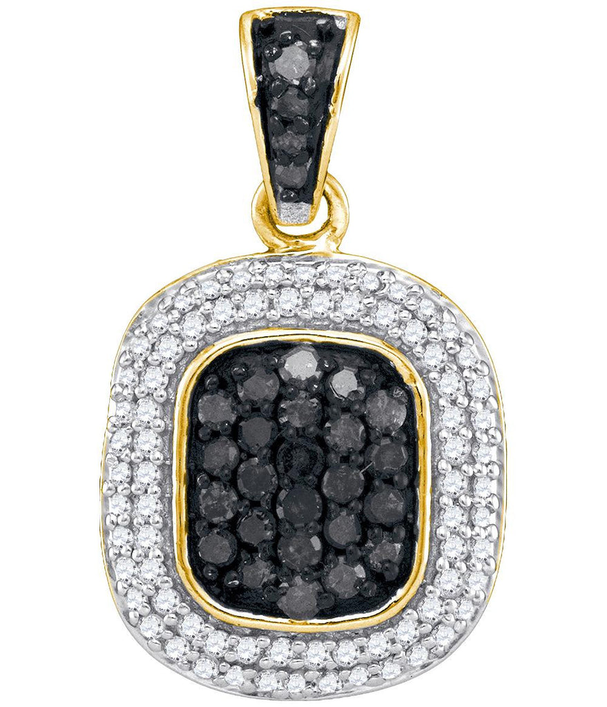 1-2CTW-Diamond BLACK MICRO-PAVE PENDANT