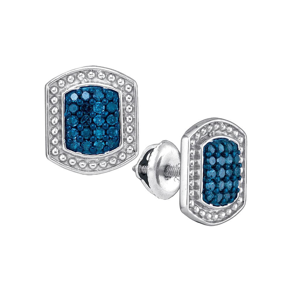 1-3CTW-Diamond BLUE MICRO-PAVE EARRING