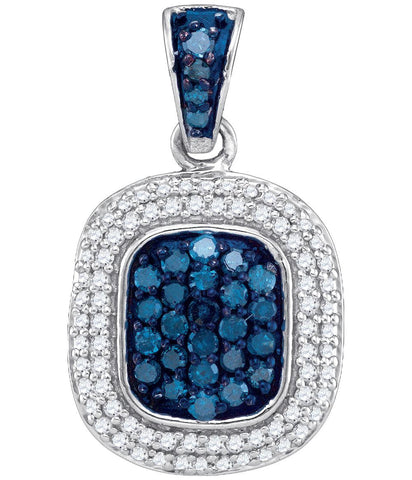 1-2CTW-Diamond BLUE MICRO-PAVE PENDANT