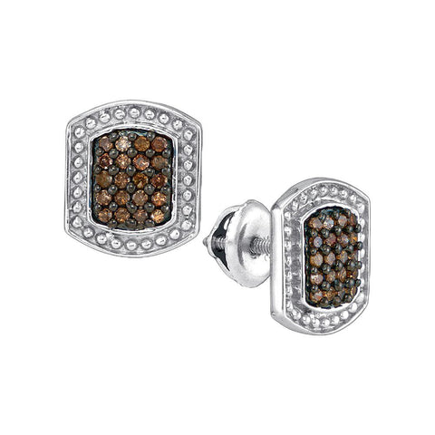 1-3CTW-Diamond BROWN MICRO-PAVE EARRING