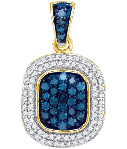 1-2CTW-Diamond BLUE MICRO-PAVE PENDANT