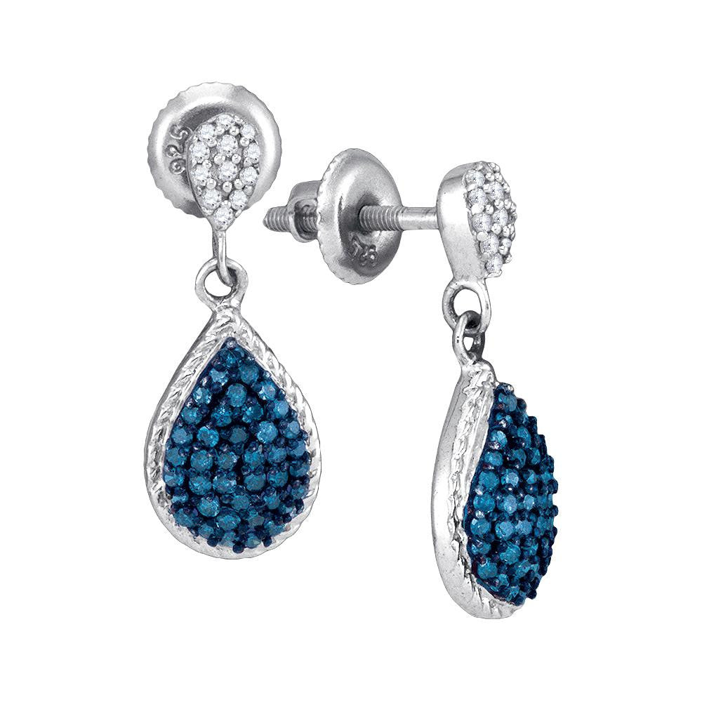 1-2CTW-Diamond BLUE MICRO-PAVE EARRING