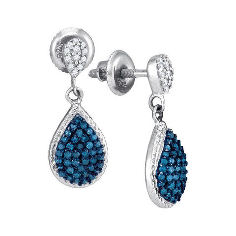 1-2CTW-Diamond BLUE MICRO-PAVE EARRING