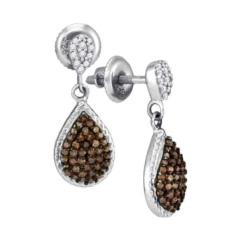 1-2CTW-Diamond BROWN MICRO-PAVE EARRING