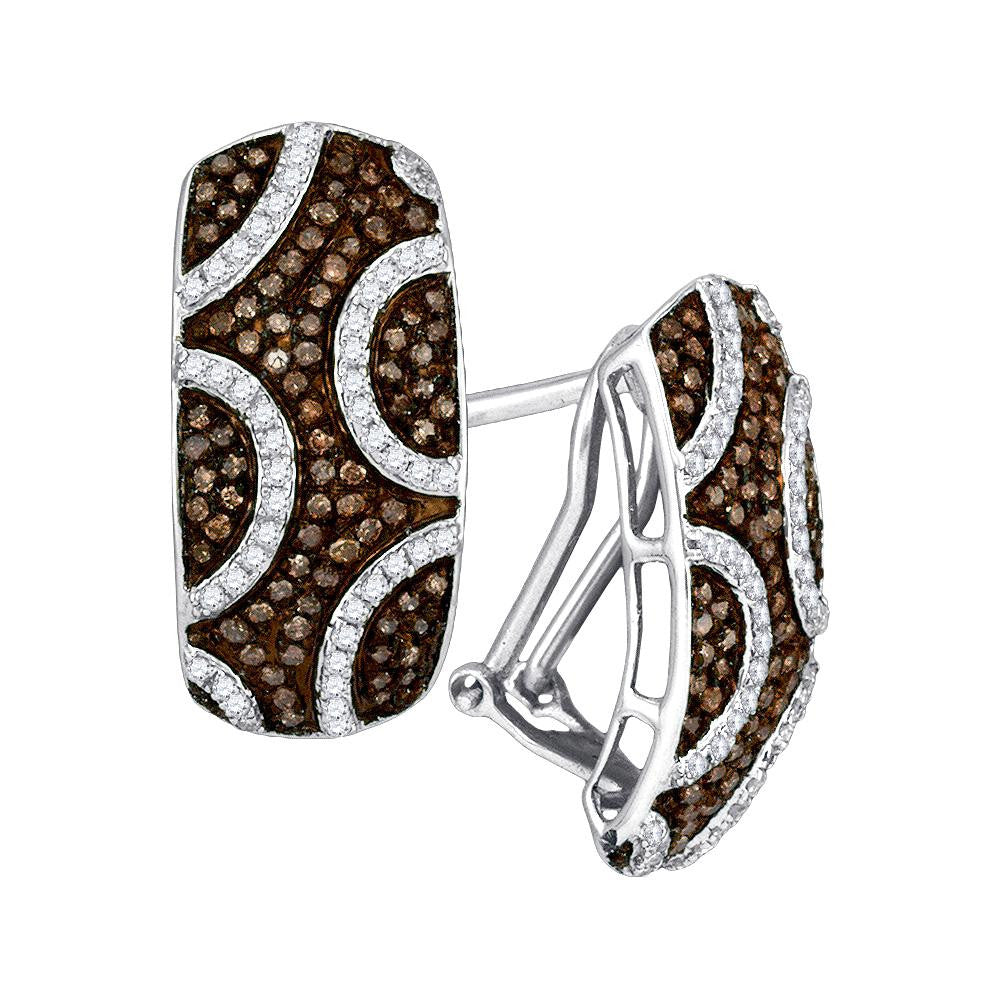 7-8CTW-Diamond MICRO-PAVE BROWN EARRING