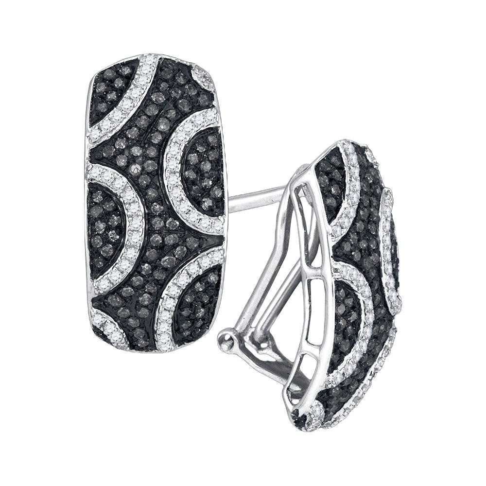 3-4CTW-Diamond MICRO-PAVE BLACK EARRING