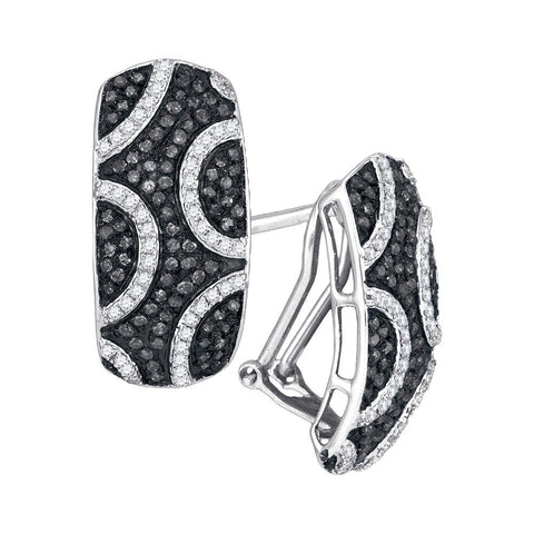 3-4CTW-Diamond MICRO-PAVE BLACK EARRING