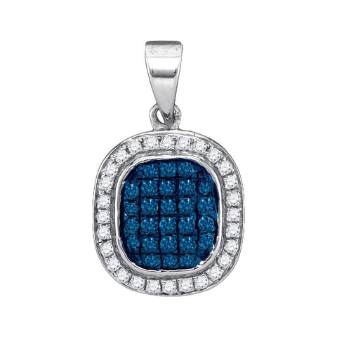 1-4CTW-Diamond BLUE MICRO-PAVE PENDANT