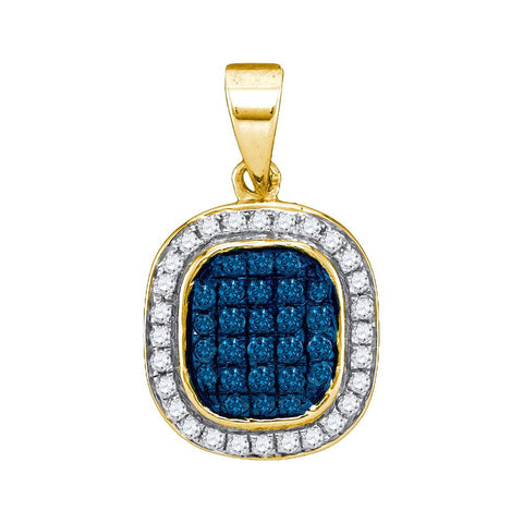 1-4CTW-Diamond BLUE MICRO-PAVE PENDANT