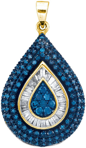 1 CTW-Diamond BLUE MICRO-PAVE PENDANT