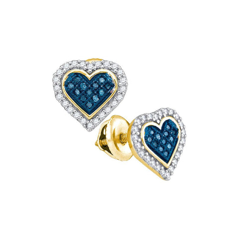 1-4CTW-Diamond MICRO-PAVE BLUE EARRING