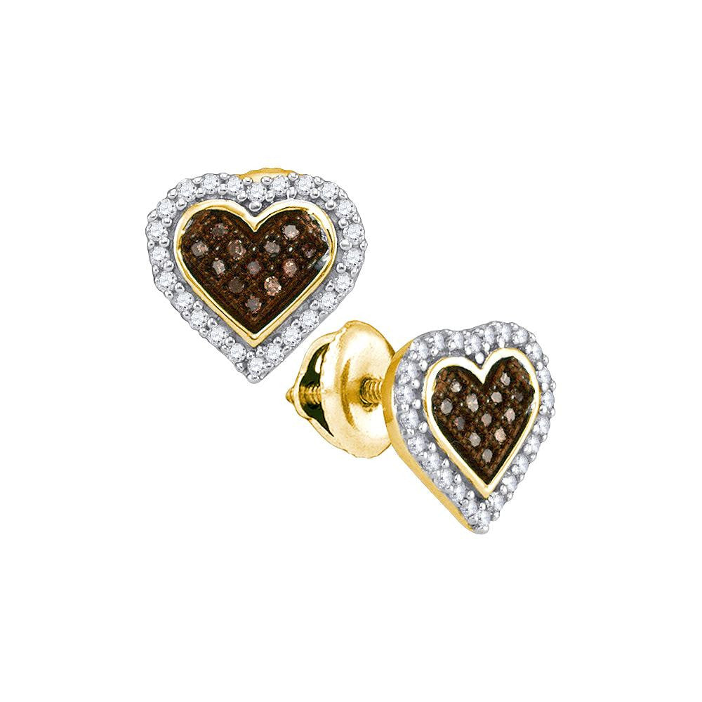 1-4CTW-Diamond MICRO-PAVE BROWN EARRING