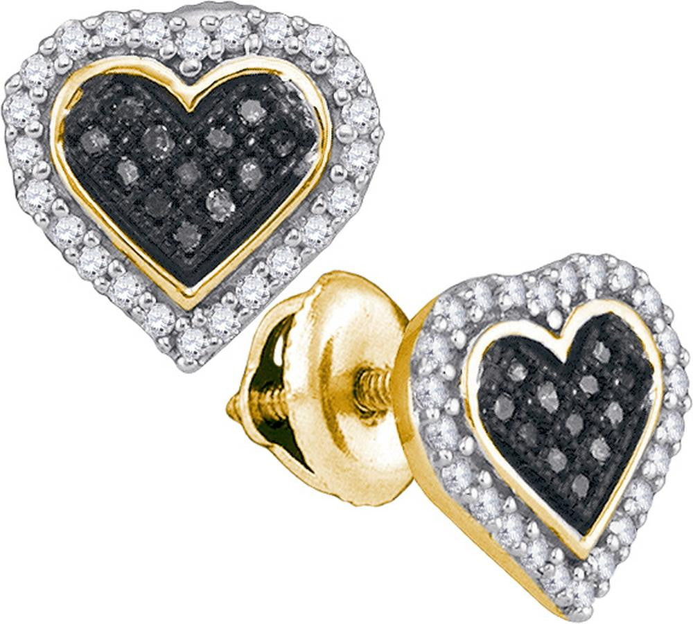 1-4CTW-Diamond MICRO-PAVE BLACK EARRING