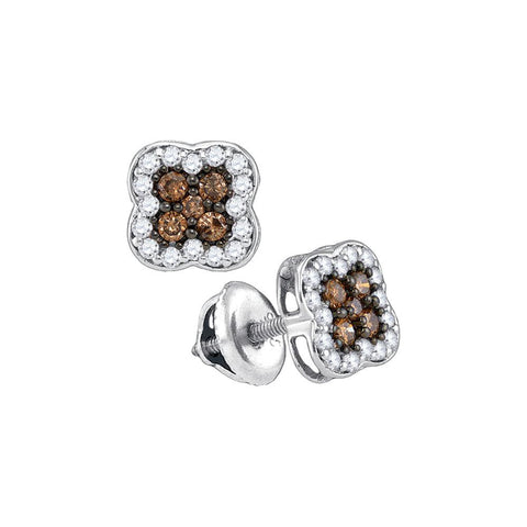 1-2CTW-Diamond BROWN MICRO-PAVE EARRING