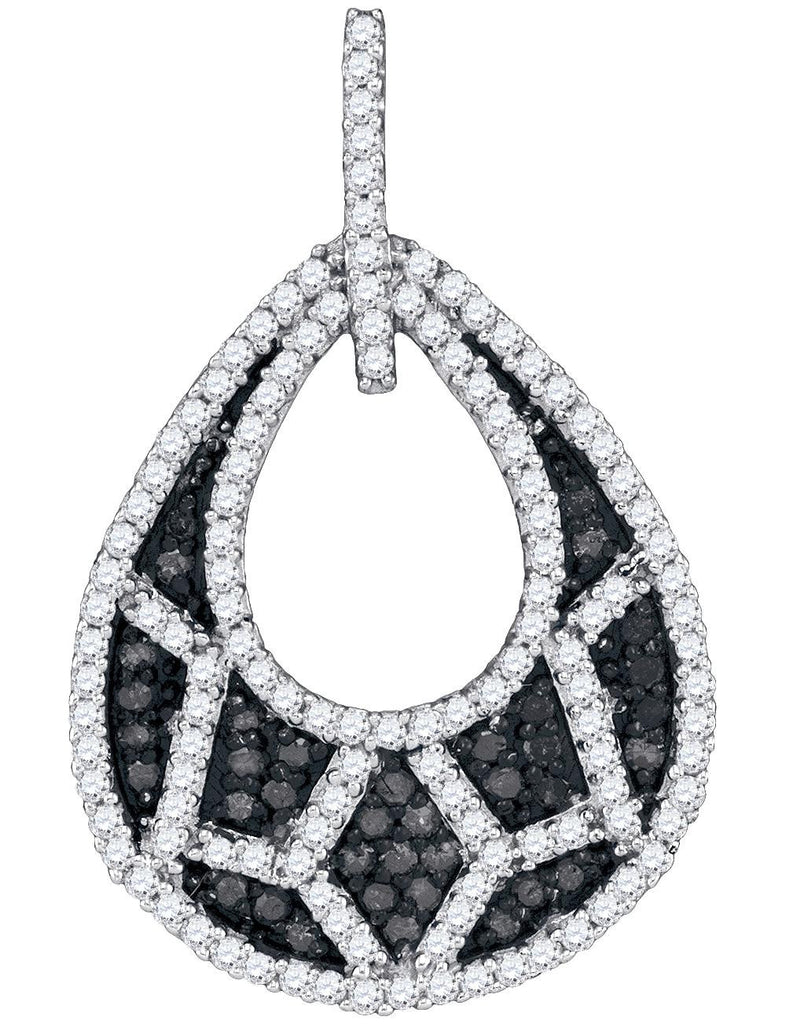 3-4CTW-Diamond MICRO-PAVE BLACK PENDANT