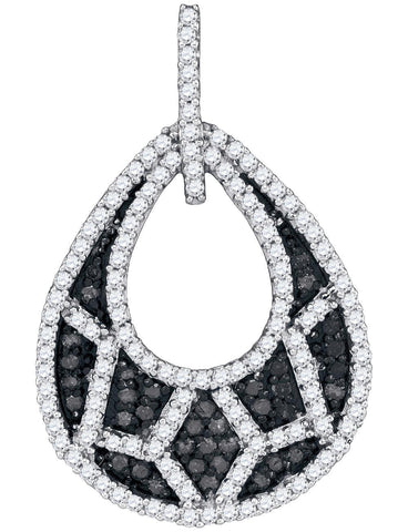 3-4CTW-Diamond MICRO-PAVE BLACK PENDANT