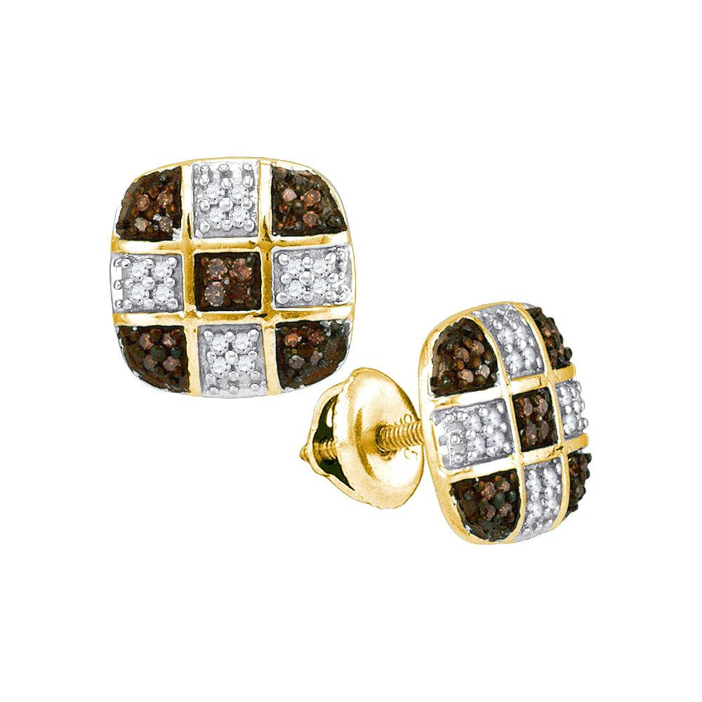 1-4CTW-Diamond BROWN MICRO-PAVE EARRING