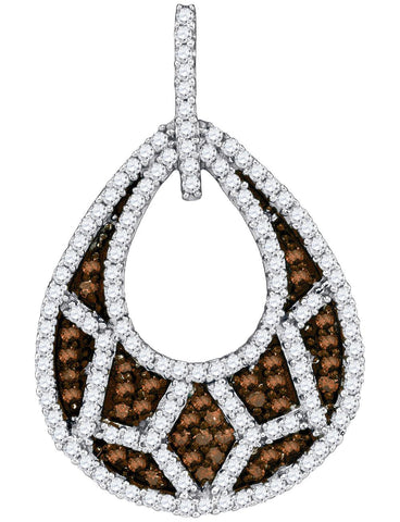 3-4CTW-Diamond MICRO-PAVE BROWN PENDANT