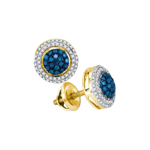 1-3CTW-Diamond BLUE MICRO-PAVE EARRING