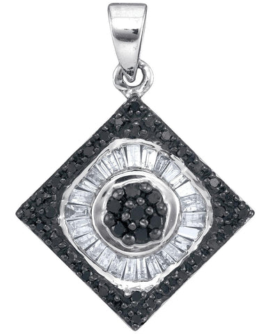 1-2CTW-Diamond BLACK MICRO-PAVE PENDANT