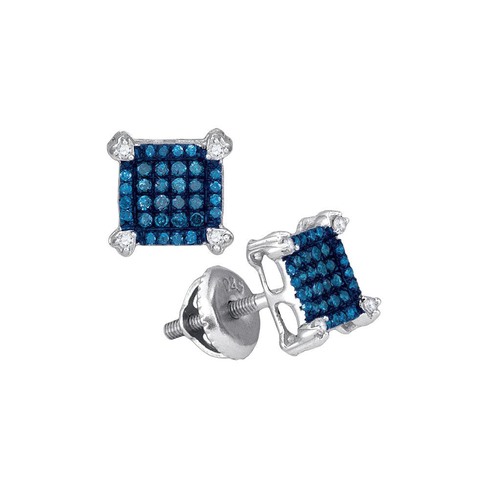 1-4CTW-Diamond BLUE MICRO-PAVE EARRING