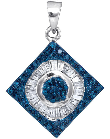 1-2CTW-Diamond BLUE MICRO-PAVE PENDANT