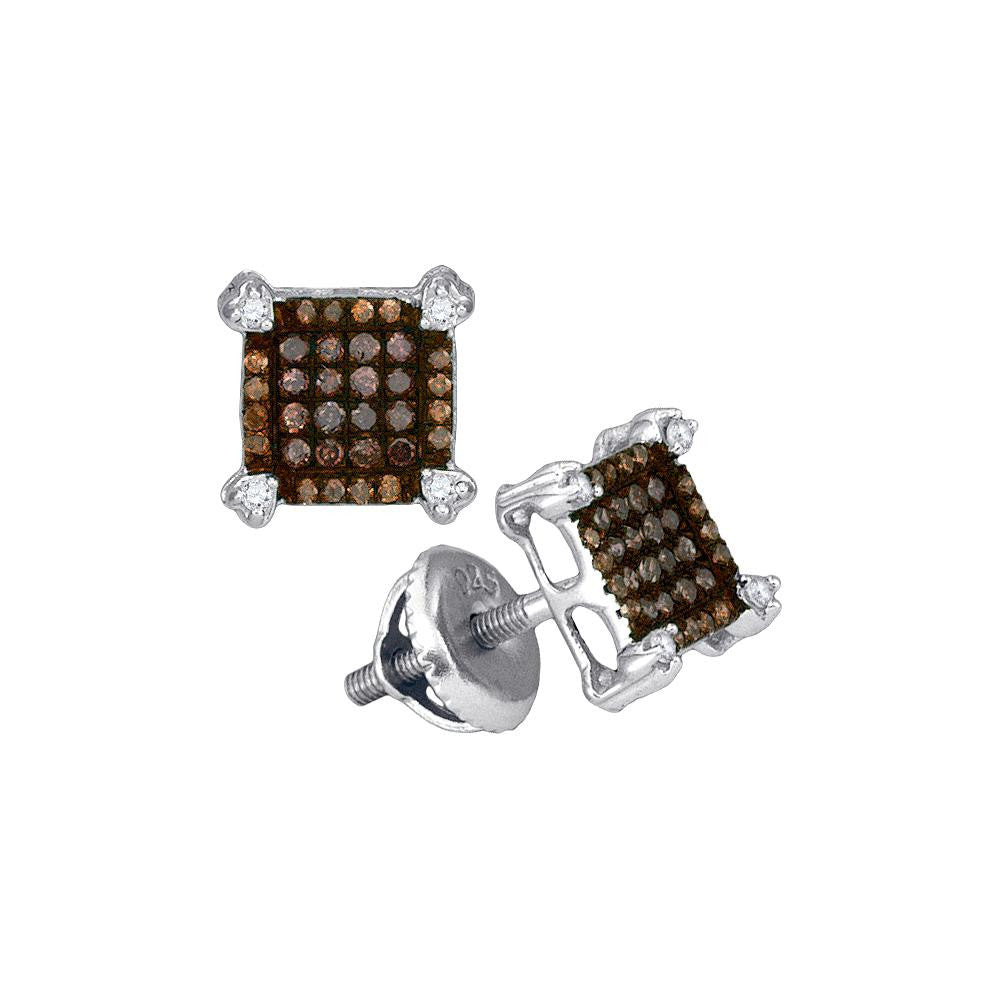 1-4CTW-Diamond BROWN MICRO-PAVE EARRING