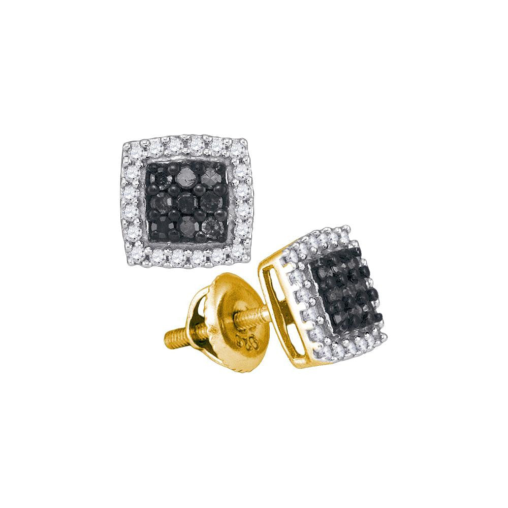 1-2CTW-Diamond MICRO-PAVE BLACK EARRING