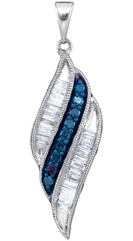 1-2CTW-Diamond MICRO-PAVE BLUE PENDANT