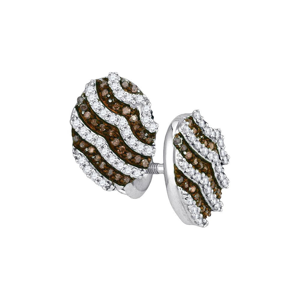 1-2CTW-Diamond MICRO-PAVE BROWN EARRING