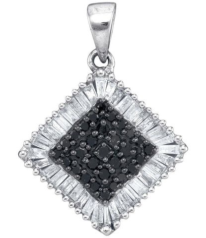 1-2CTW-Diamond BLACK MICRO-PAVE PENDANT