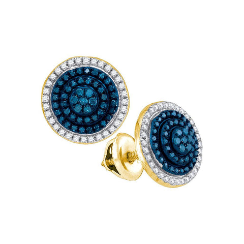 1-2CTW-Diamond BLUE MICRO-PAVE EARRING