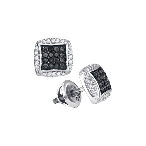 1-3CTW-Diamond MICRO-PAVE BLACK EARRING