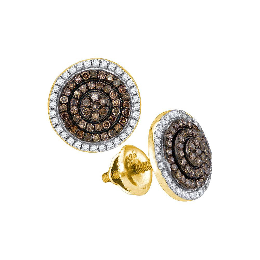 1-2CTW-Diamond BROWN MICRO-PAVE EARRING