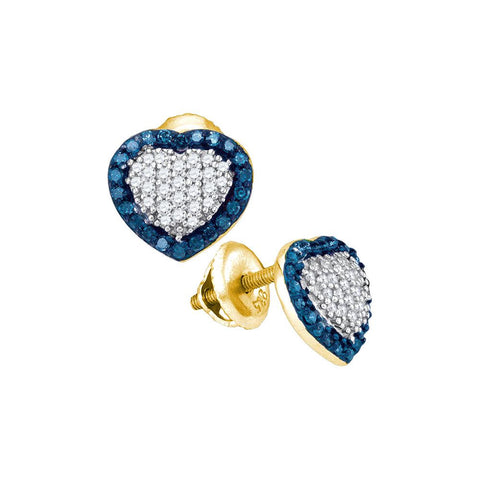 1-2CTW-Diamond MICRO-PAVE BLUE EARRING