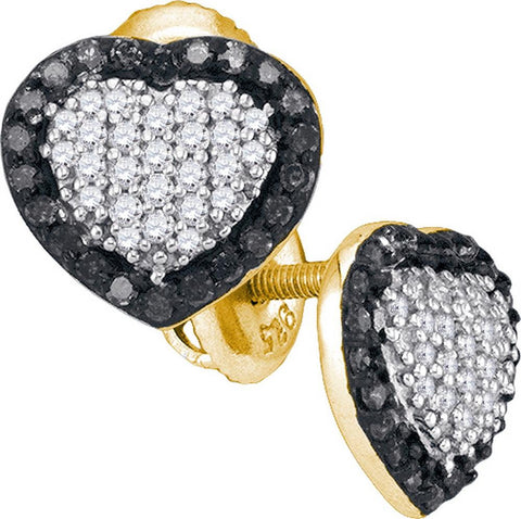 1-2CTW-Diamond MICRO-PAVE BLACK EARRING